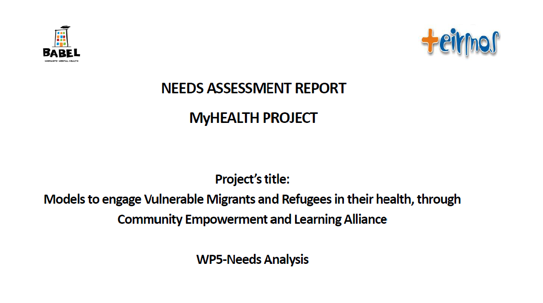 Needs Assessment Report – My Health Project